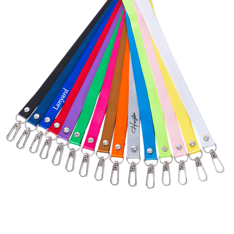 Multiple Colors Woven Ribbon Lanyard With Clips Swivel Hook - Security 