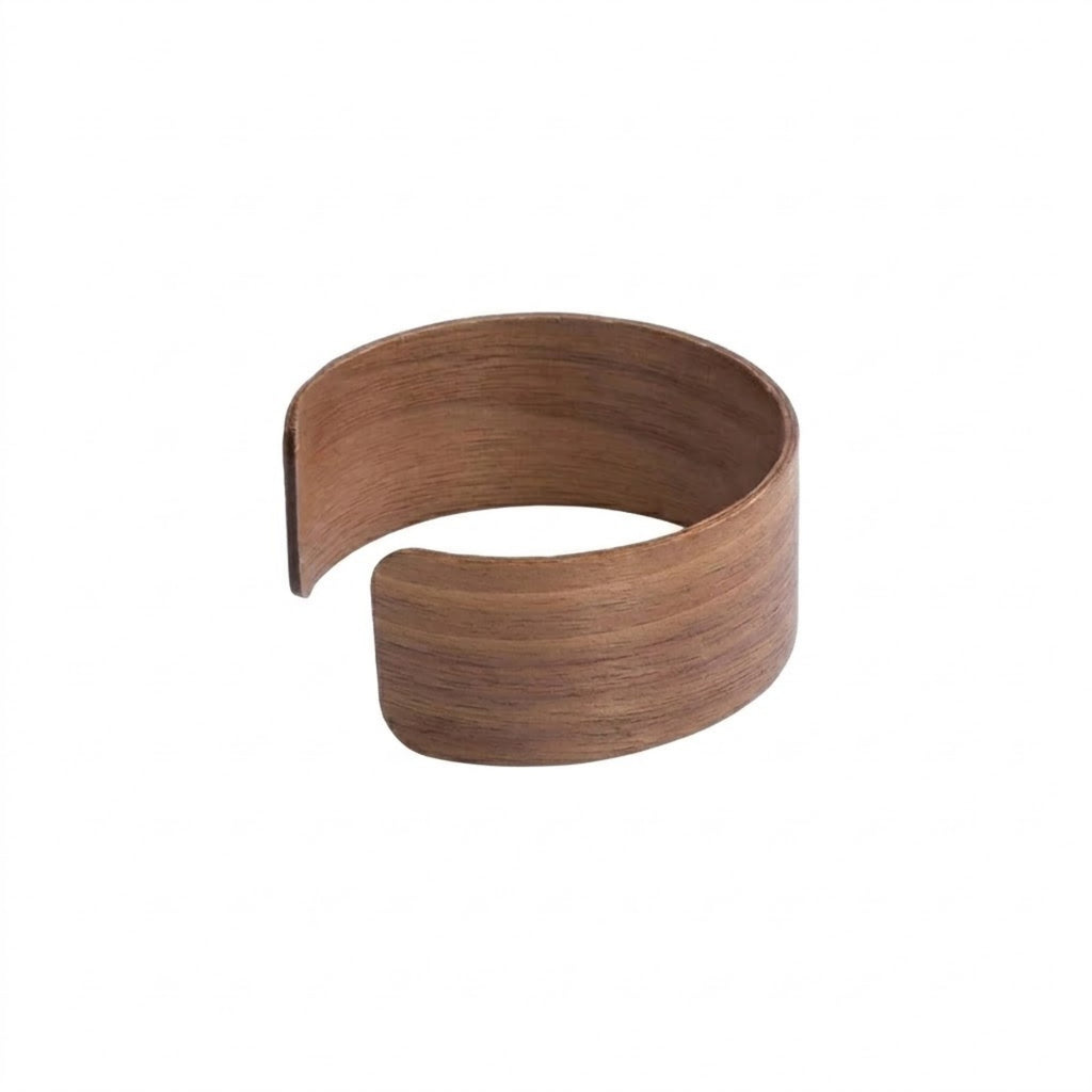 Natural Wooden Heat Insulation Tea Cup Sleeve Holder Ring - Walnut Brown