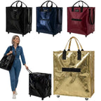 Large Capacity Foldable Rolling Luggage Shopping Bag - blank product