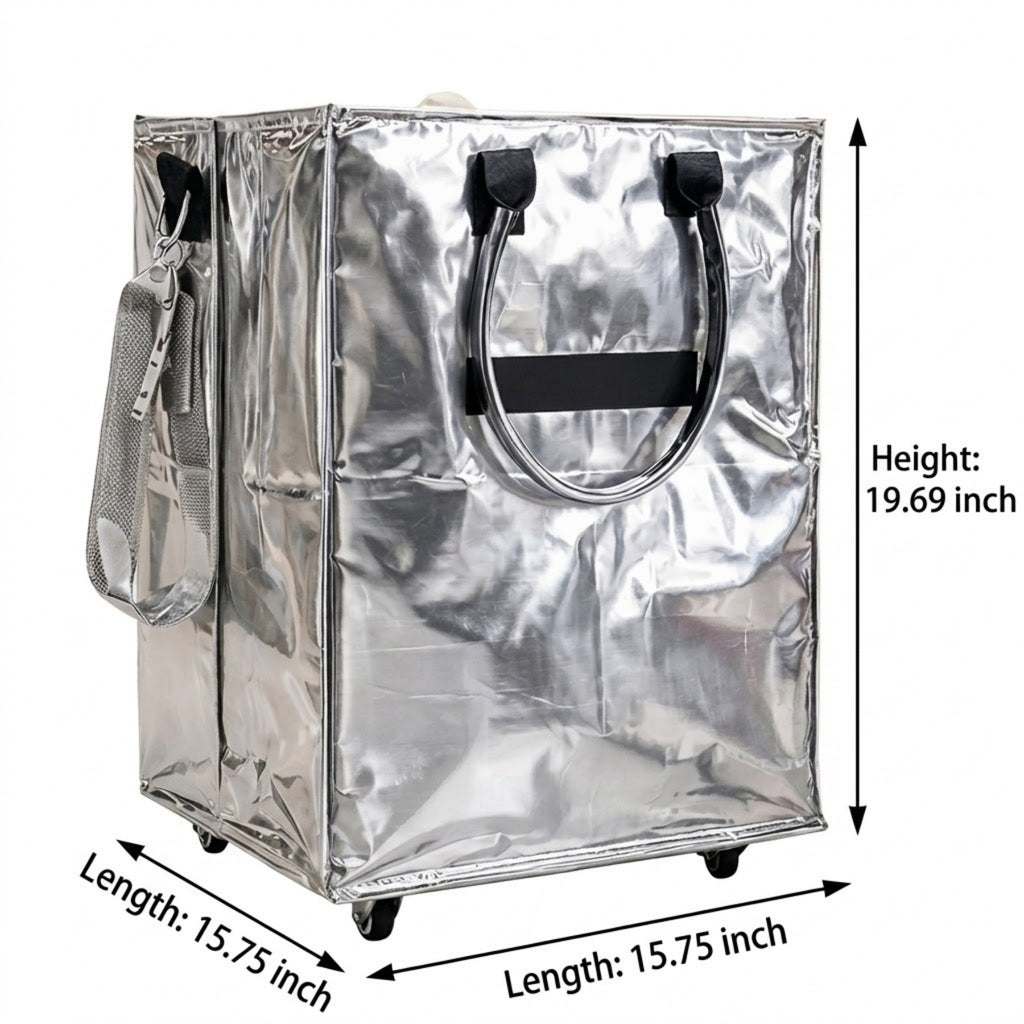 Large Capacity Foldable Rolling Luggage Shopping Bag - product size