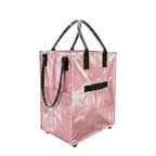 Large Capacity Foldable Rolling Luggage Shopping Bag - Pink
