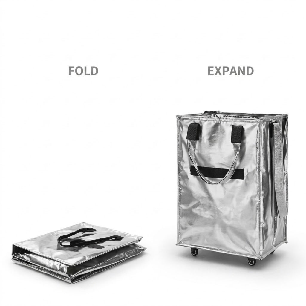 Large Capacity Foldable Rolling Luggage Shopping Bag - 03
