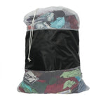 Portable Large Capacity Travel Laundry Bag Nylon Mesh Sack - Black