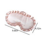 Soft Faux Silk Sleeping Eye Mask Ruffled Frills - product size