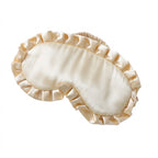 Soft Faux Silk Sleeping Eye Mask Ruffled Frills - Gold