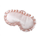 Soft Faux Silk Sleeping Eye Mask Ruffled Frills - Pink