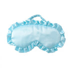 Soft Faux Silk Sleeping Eye Mask Ruffled Frills - Light Blue
