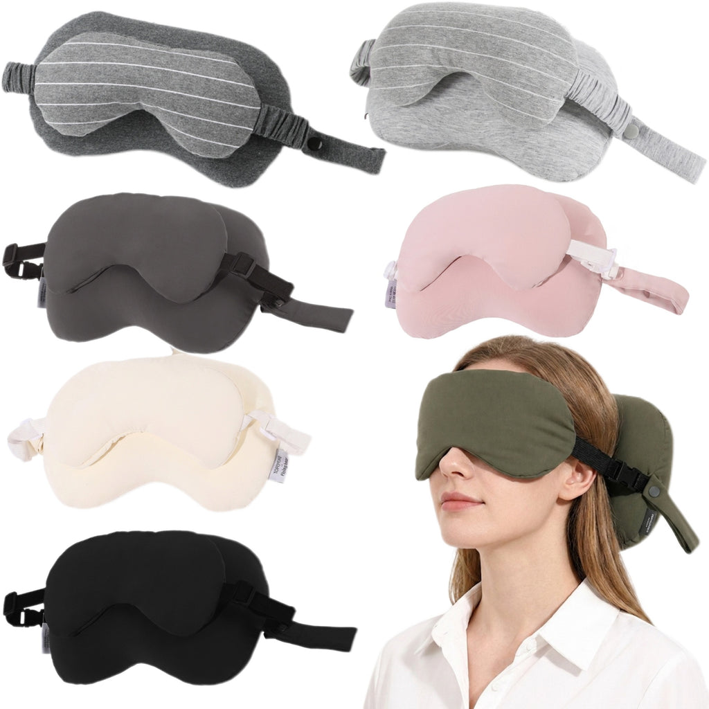 Soft Cotton Striped 2-in-1 Sleep Pillow Mask - blank product