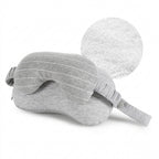 Soft Cotton Striped 2-in-1 Sleep Pillow Mask - Grey,White