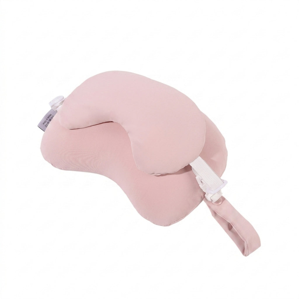 Soft Cotton Striped 2-in-1 Sleep Pillow Mask - Pink