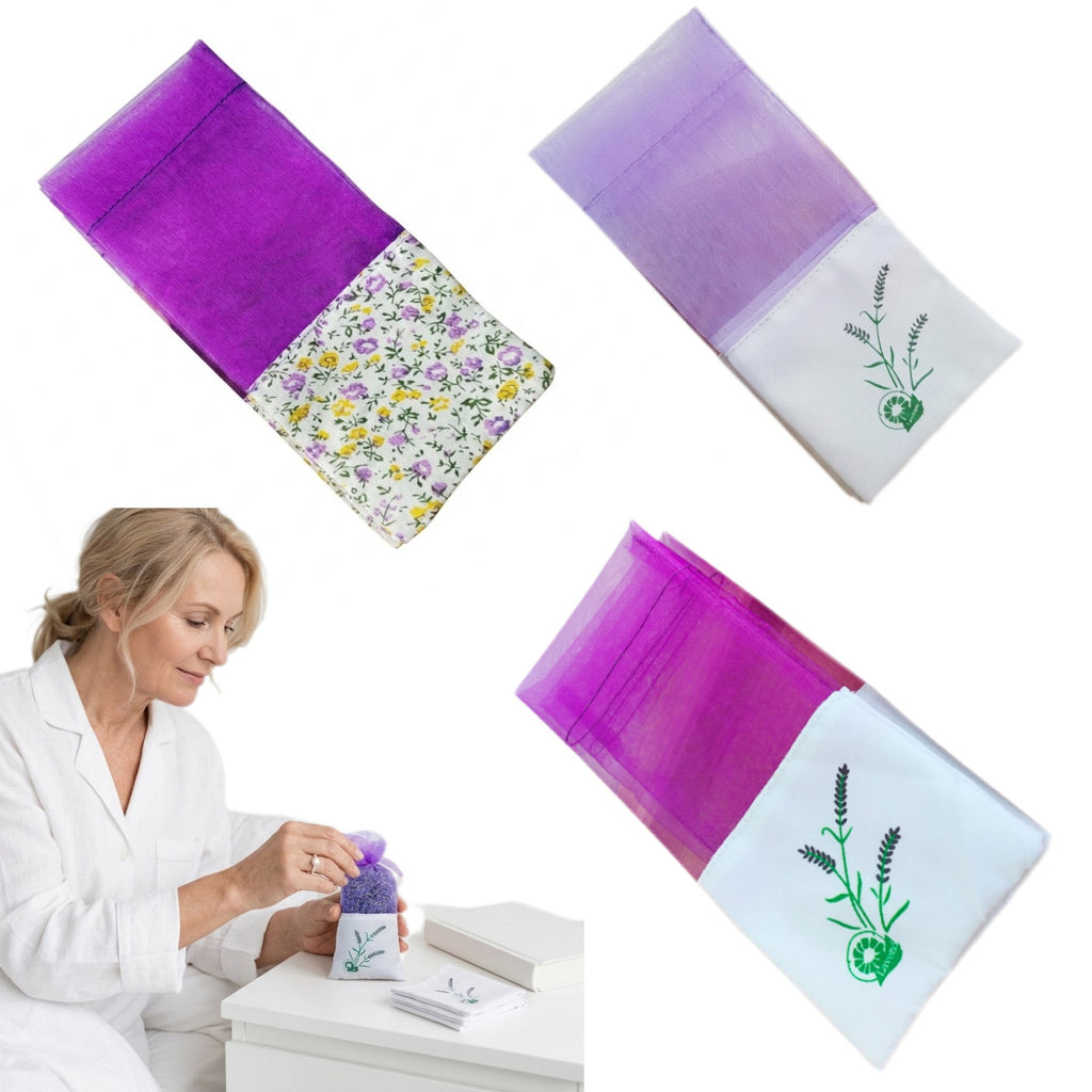 Handmade Natural Lavender Sachets with Ribbon Bow - blank product
