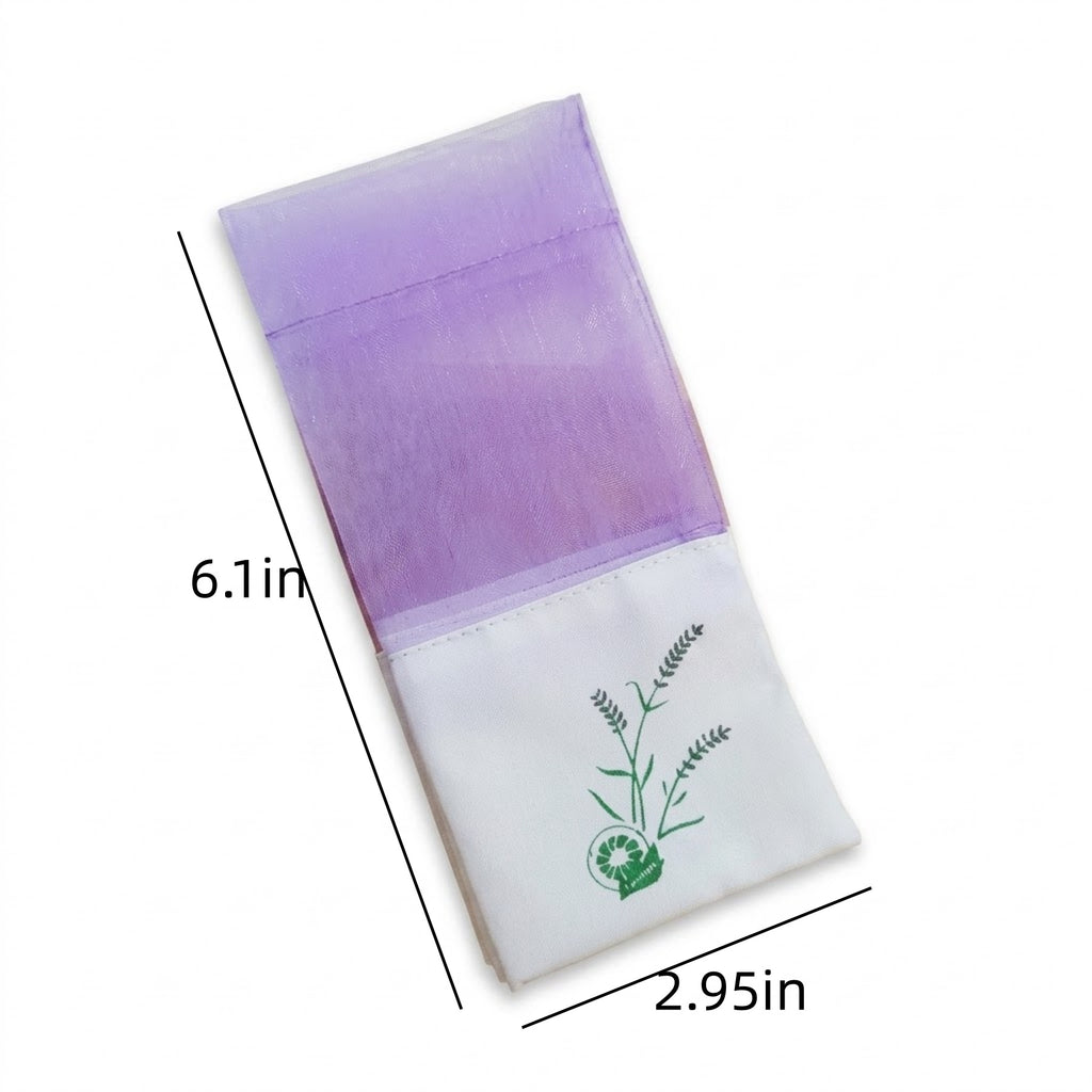 Handmade Natural Lavender Sachets with Ribbon Bow - product size