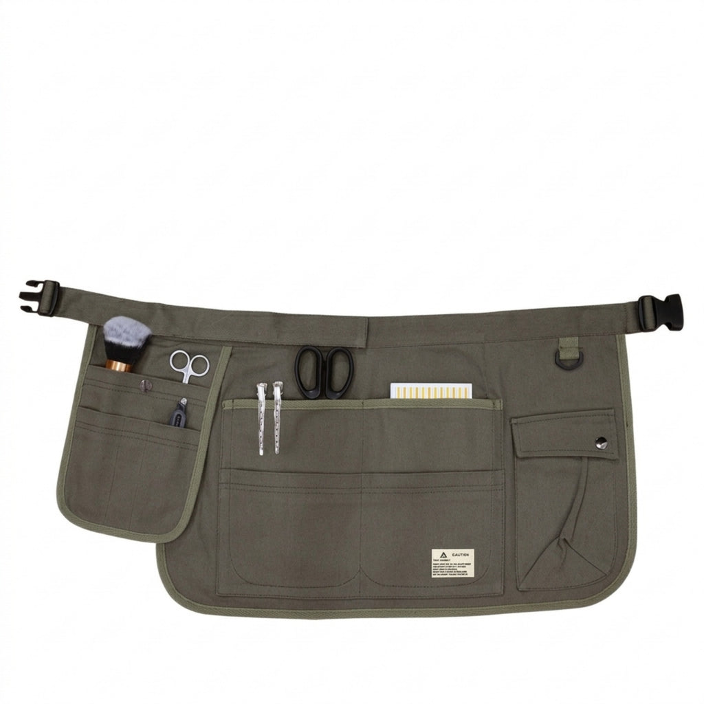 Durable Canvas Multi Pocket Half Apron Tool Organizer - Green