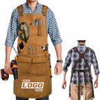 Heavy Duty Canvas Work Apron With Multiple Pockets - printed product