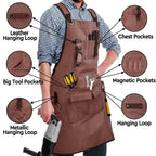 Heavy Duty Canvas Work Apron With Multiple Pockets - 03