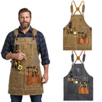 Premium Cross-Back Thick Canvas Woodworker Tool Apron - blank product