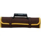 Portable Multi-Purpose Roll Up Tool Bag Organizer - Brown,Yellow