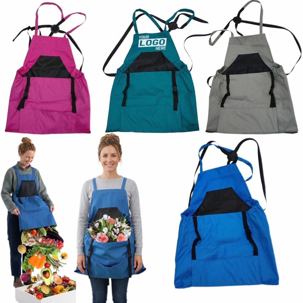 Durable Waterproof Gardening Picking Apron With Large Pouch Primary imprint location