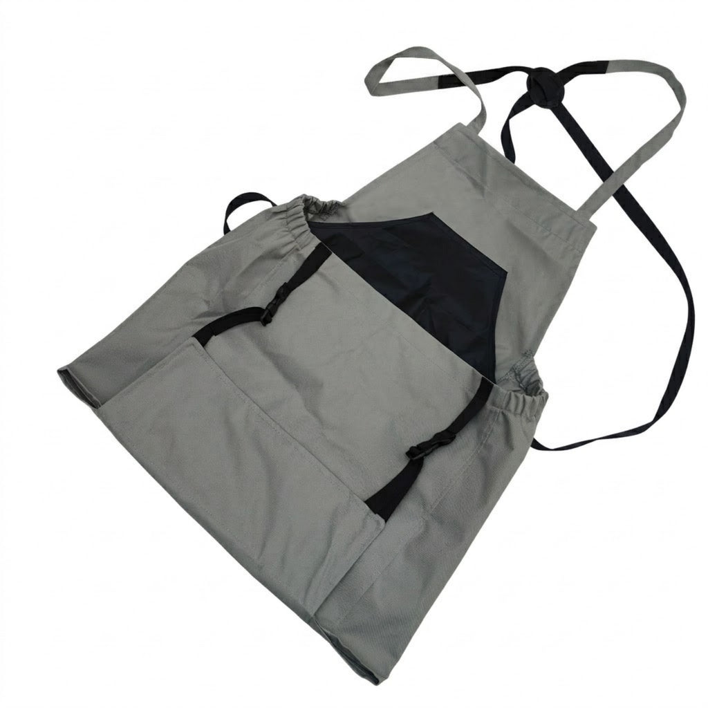 Durable Waterproof Gardening Picking Apron With Large Pouch - Grey