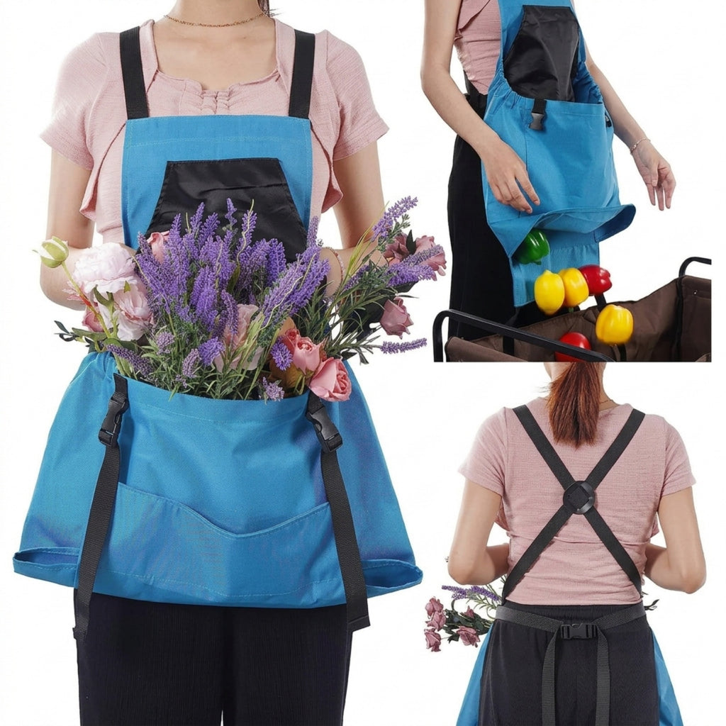Durable Waterproof Gardening Picking Apron With Large Pouch - 04