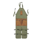 Heavy Duty Split Leg Gardening Apron With Tool Pockets - Green,Brown