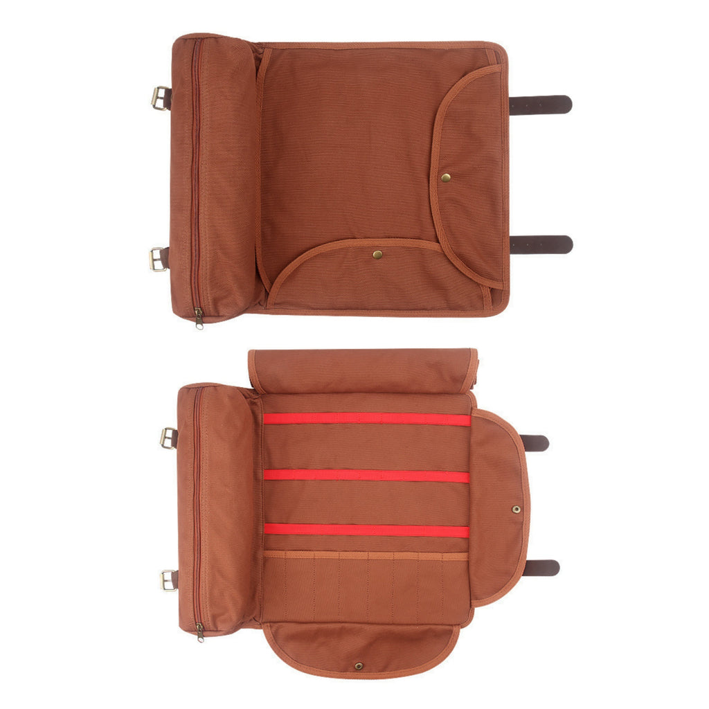 Professional Traveler's Mixology Kit With Canvas Roll Case - Brown