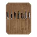Professional Waxed Canvas Roll Up Knife Case - Brown