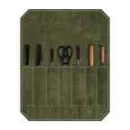 Professional Waxed Canvas Roll Up Knife Case - Green