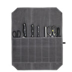 Professional Waxed Canvas Roll Up Knife Case - Grey