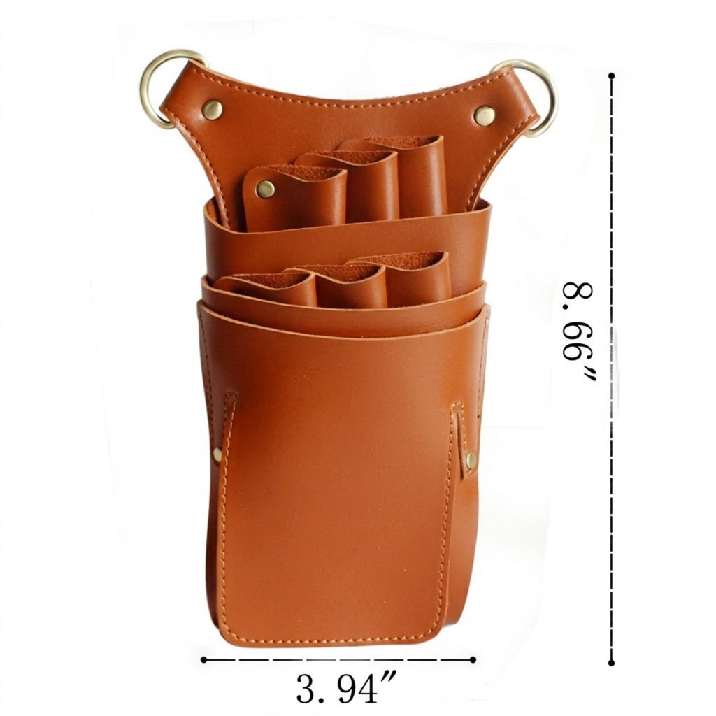 Professional PU Leather Hair Stylist Scissors Pouch - product size