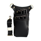 Professional PU Leather Hair Stylist Scissors Pouch - Black