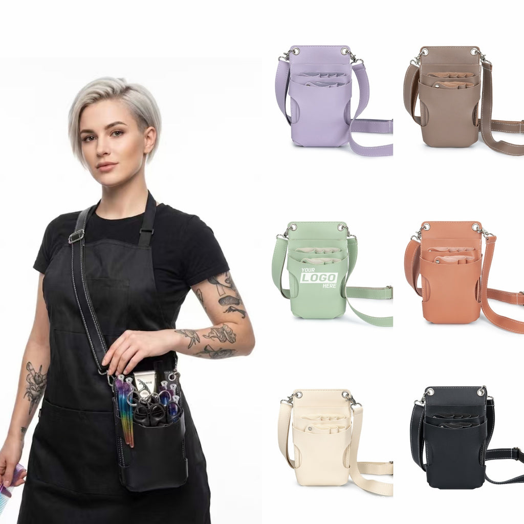 Premium Leather Hair Stylist Scissors Crossbody Bag - printed product
