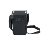 Premium Leather Hair Stylist Scissors Crossbody Bag - Black