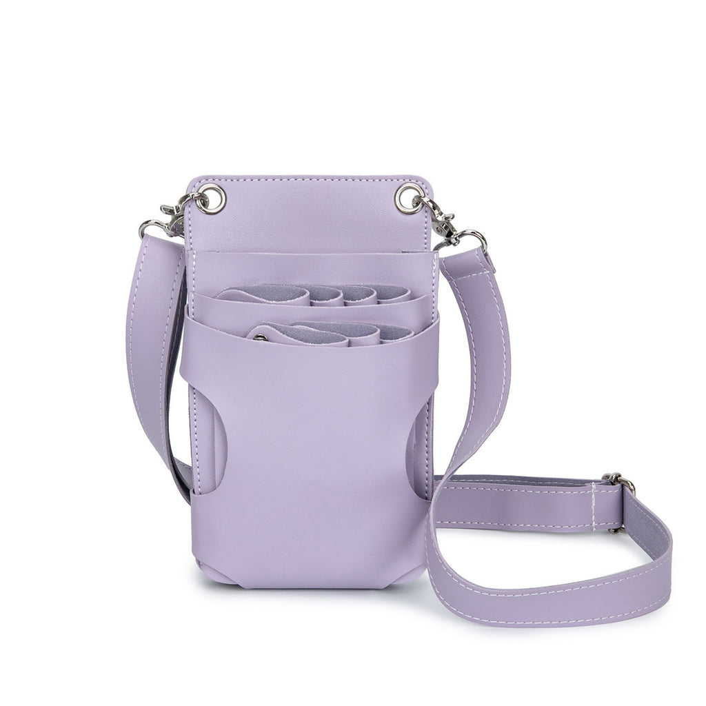 Premium Leather Hair Stylist Scissors Crossbody Bag - Purple