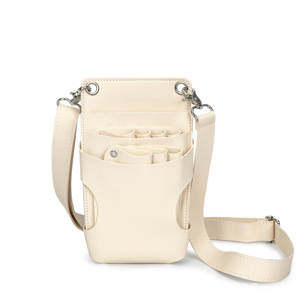 Premium Leather Hair Stylist Scissors Crossbody Bag - White