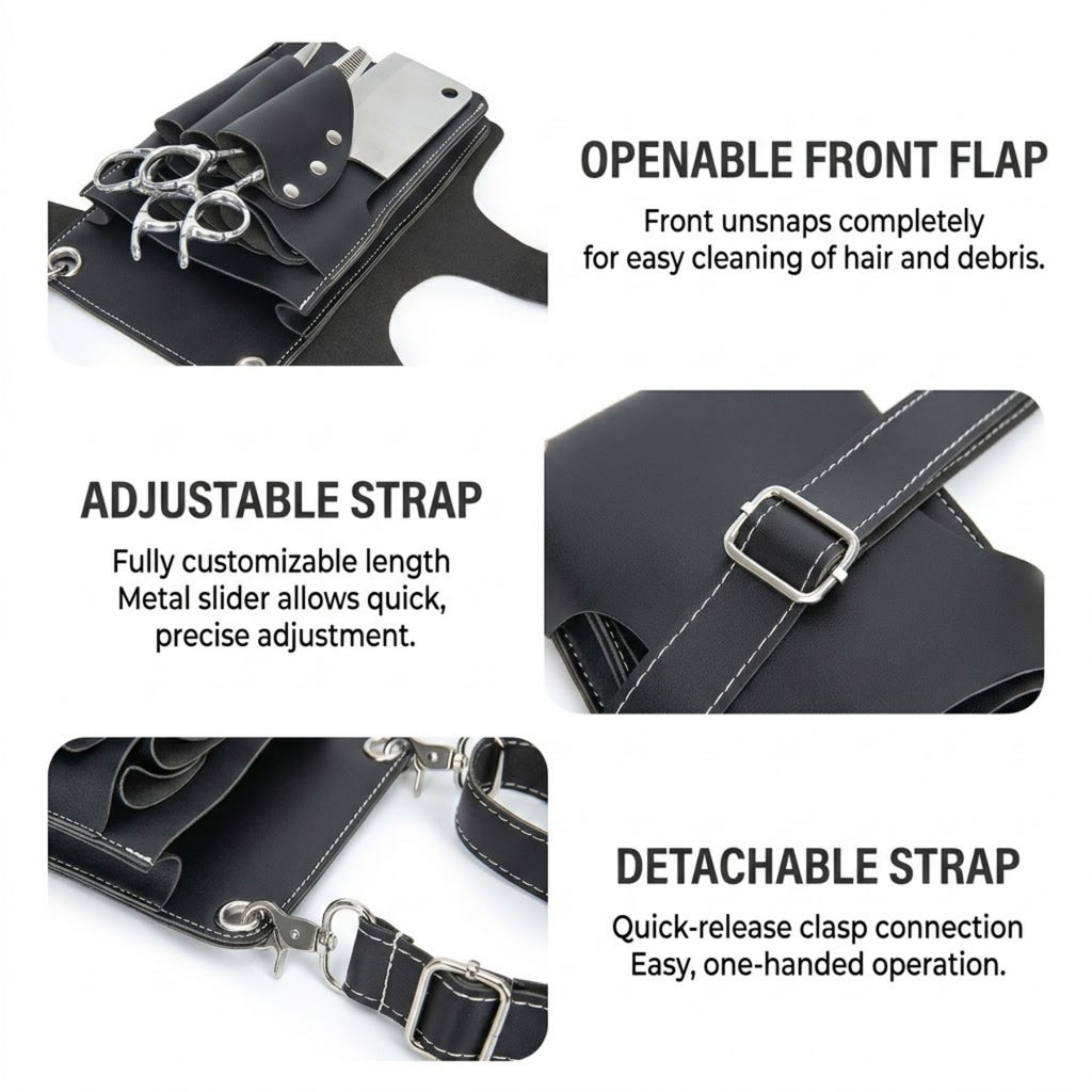 Premium Leather Hair Stylist Scissors Crossbody Bag - 03