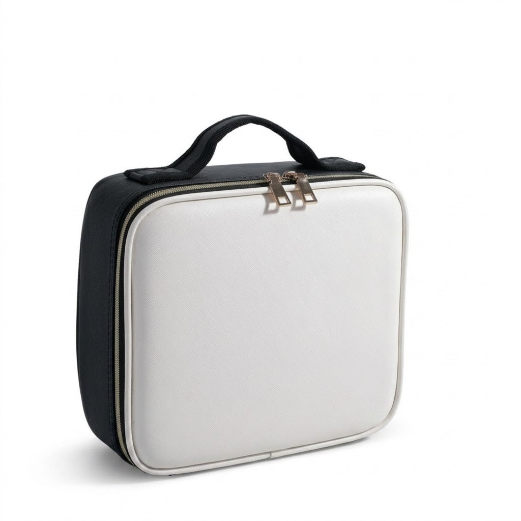 Large Capacity Pro Artist Makeup Travel Case - White,Black