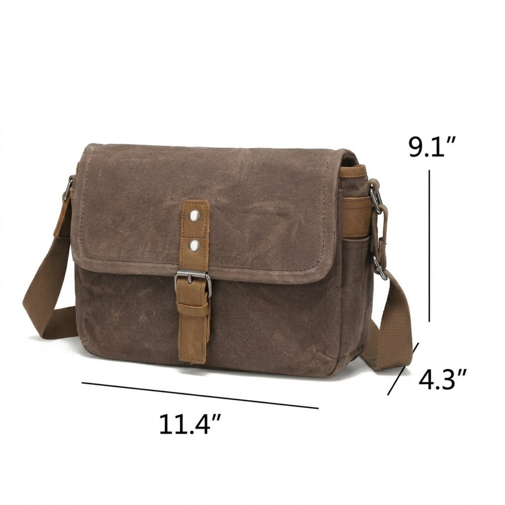 Retro Waterproof Canvas Crossbody Camera Shoulder Bag - product size