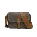 Retro Waterproof Canvas Crossbody Camera Shoulder Bag - Dark Green