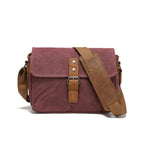 Retro Waterproof Canvas Crossbody Camera Shoulder Bag - Red
