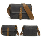 Retro Waterproof Canvas Crossbody Camera Shoulder Bag - 03