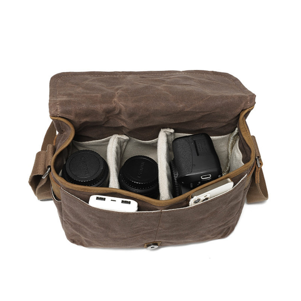 Retro Waterproof Canvas Crossbody Camera Shoulder Bag - 05