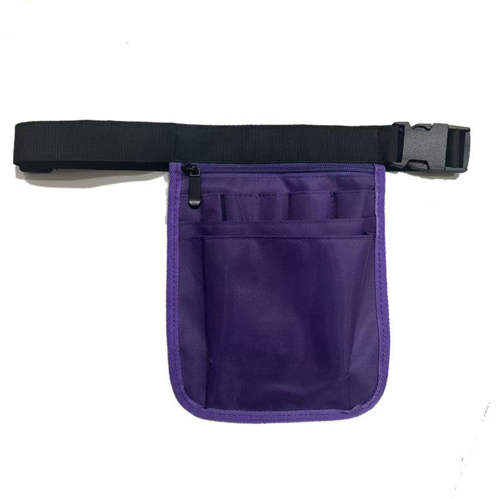 Multi Pocket Nurse Fanny Pack Medical Tool Organizer - Purple