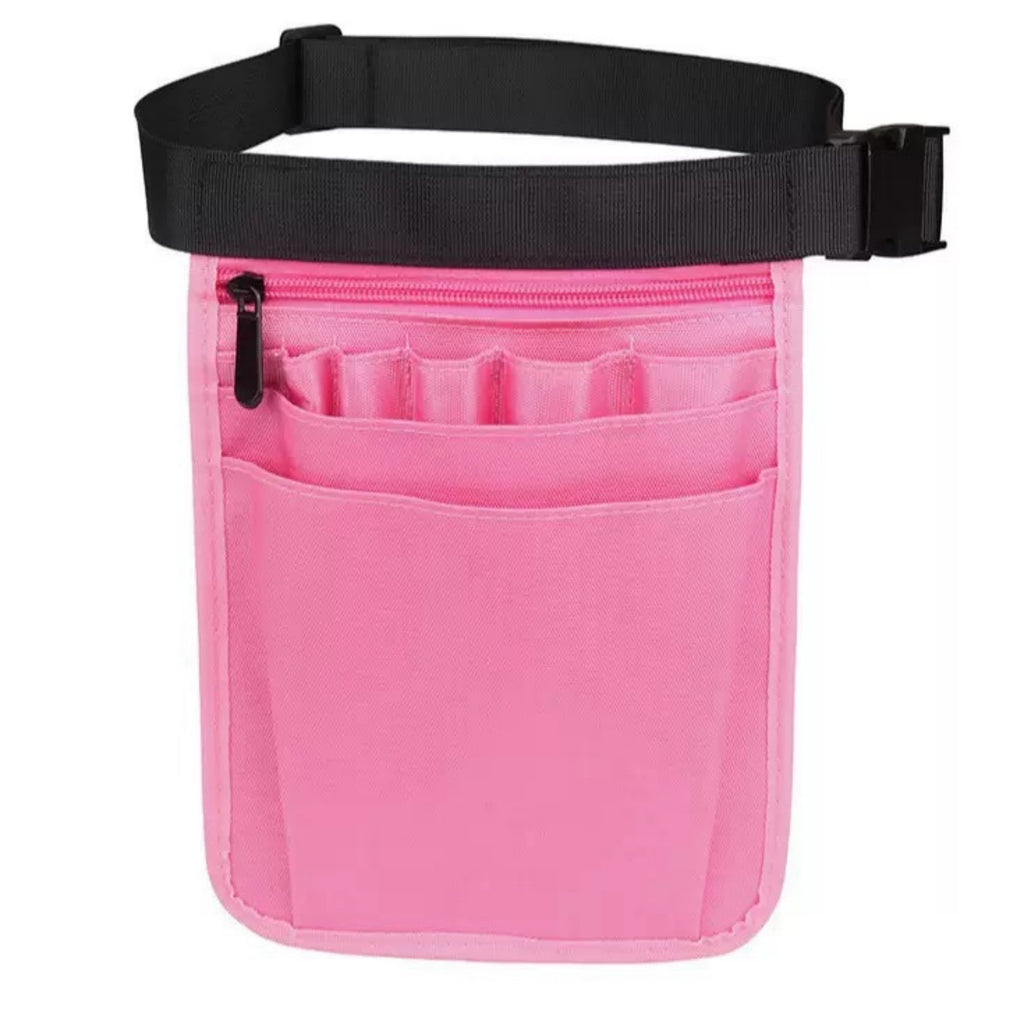 Multi Pocket Nurse Fanny Pack Medical Tool Organizer - Pink