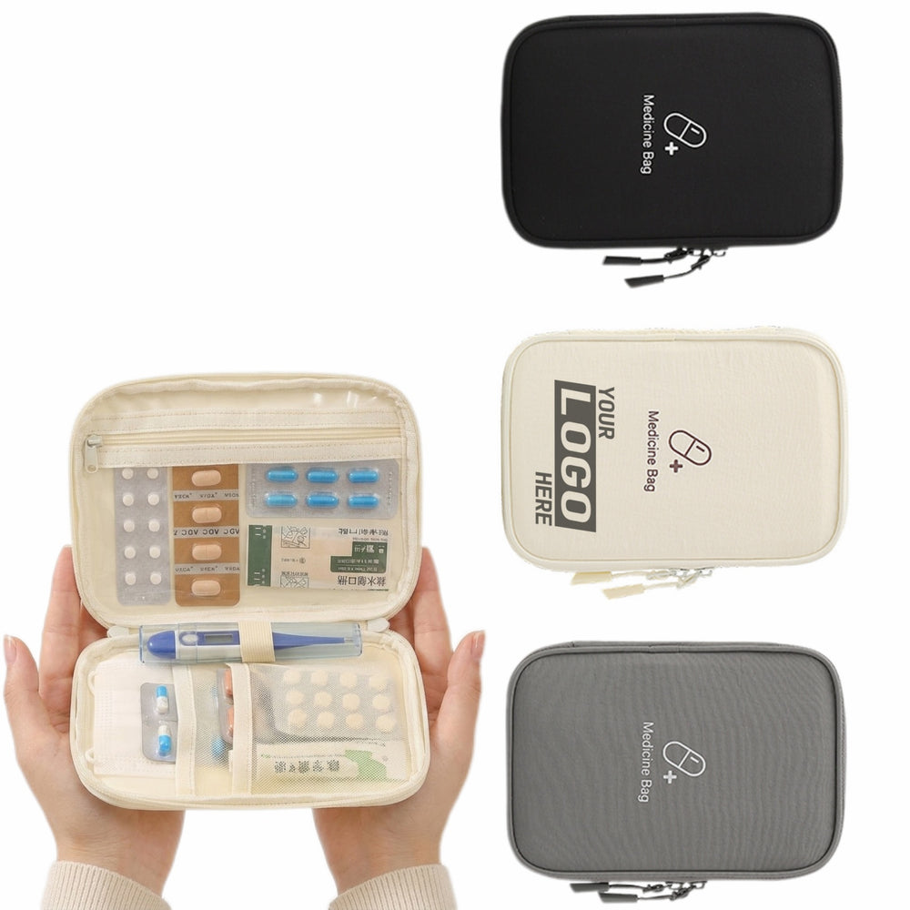 Portable Travel First Aid Kit Medicine Organizer Bag Primary imprint location