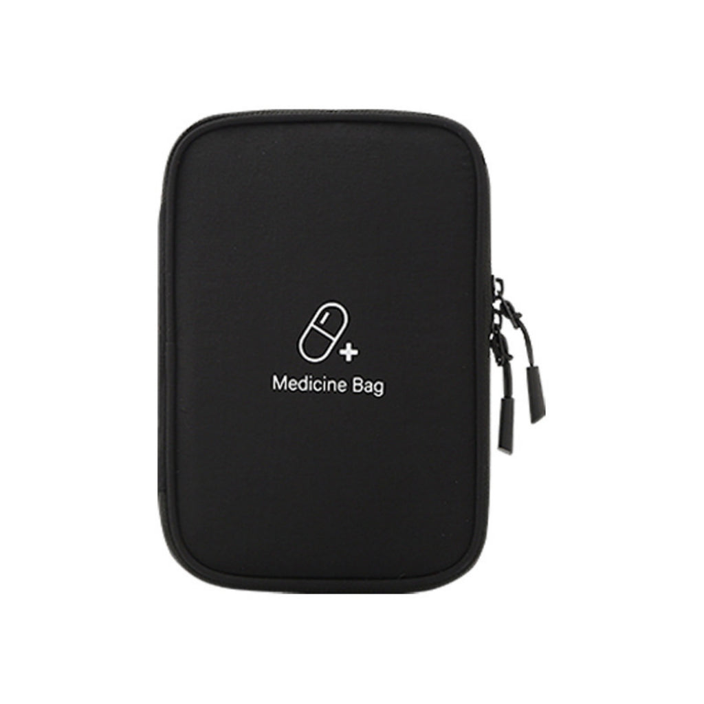 Portable Travel First Aid Kit Medicine Organizer Bag - Black