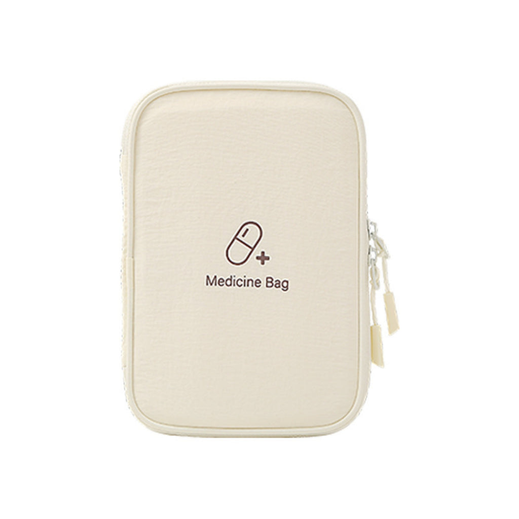 Portable Travel First Aid Kit Medicine Organizer Bag - White