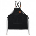 Canvas Apron With Adjustable Cross Back Straps - Black