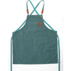 Canvas Apron With Adjustable Cross Back Straps - Green