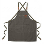 Canvas Apron With Adjustable Cross Back Straps - Greyish Green